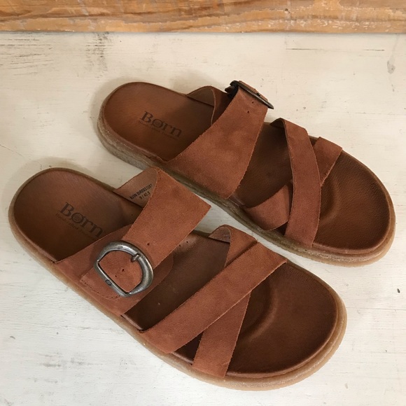 Born Shoes/Sandals Leather Slides Size US Women’s 9 - Picture 2 of 6